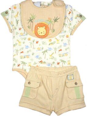 Baby Grand - Baby Boys' 3-Pc Safari Short Set